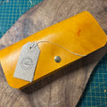 Yellow Leather Glasses Case in Veg Tan